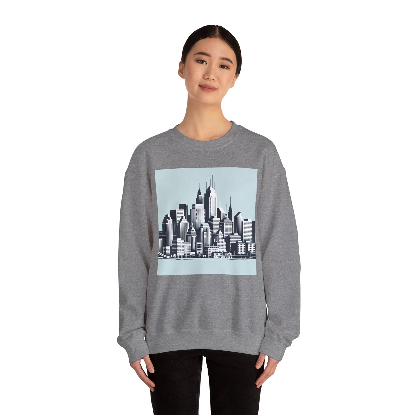 Cityscape Unisex Heavy Blend™ Crewneck Sweatshirt - Cozy Urban Vibes