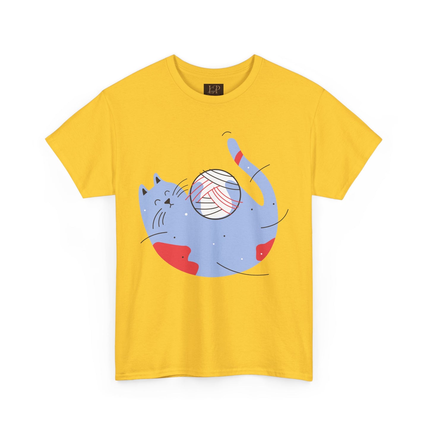 Playful Cat Design Unisex Heavy Cotton Tee - Perfect Gift for Cat Lovers