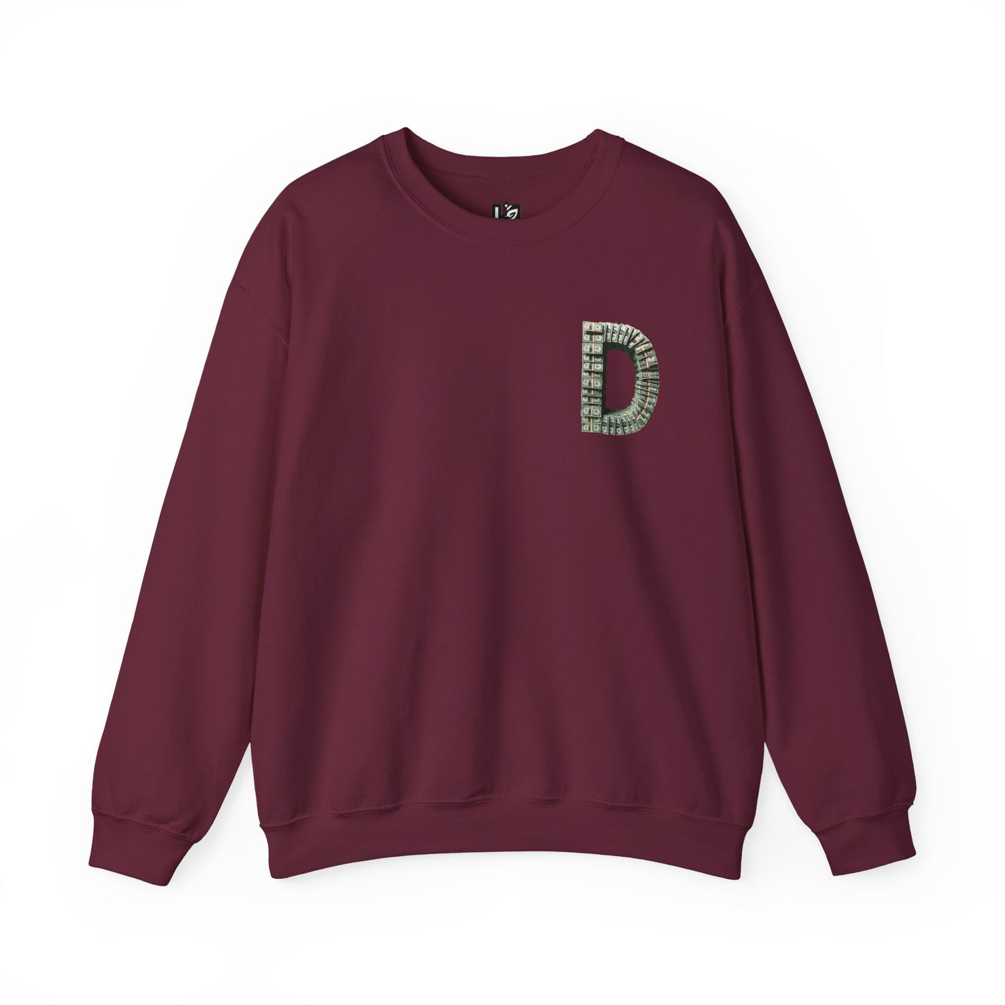 Unisex Crewneck Sweatshirt with 'D' and Dollar Sign Design | Stylish & Cozy Apparel for Casual Days