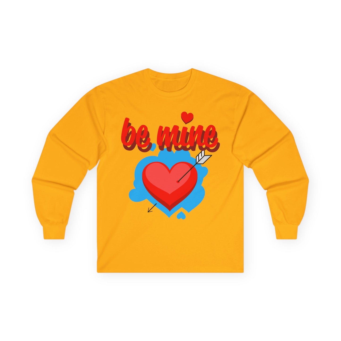 Be Mine Heart Long Sleeve Tee — Valentine’s Day Cupid Arrow Design