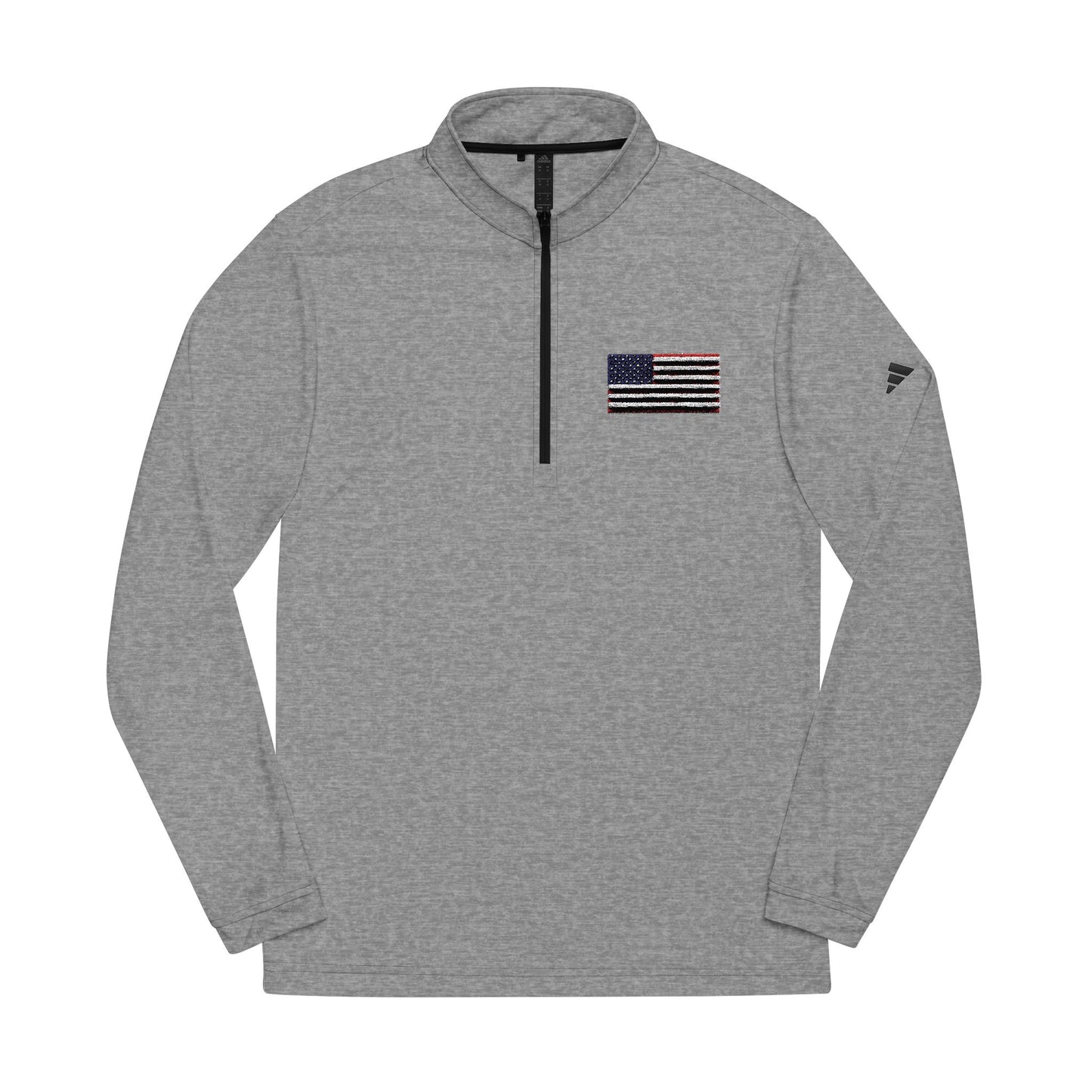 adidas® Embroidered American Flag Quarter-Zip Pullover