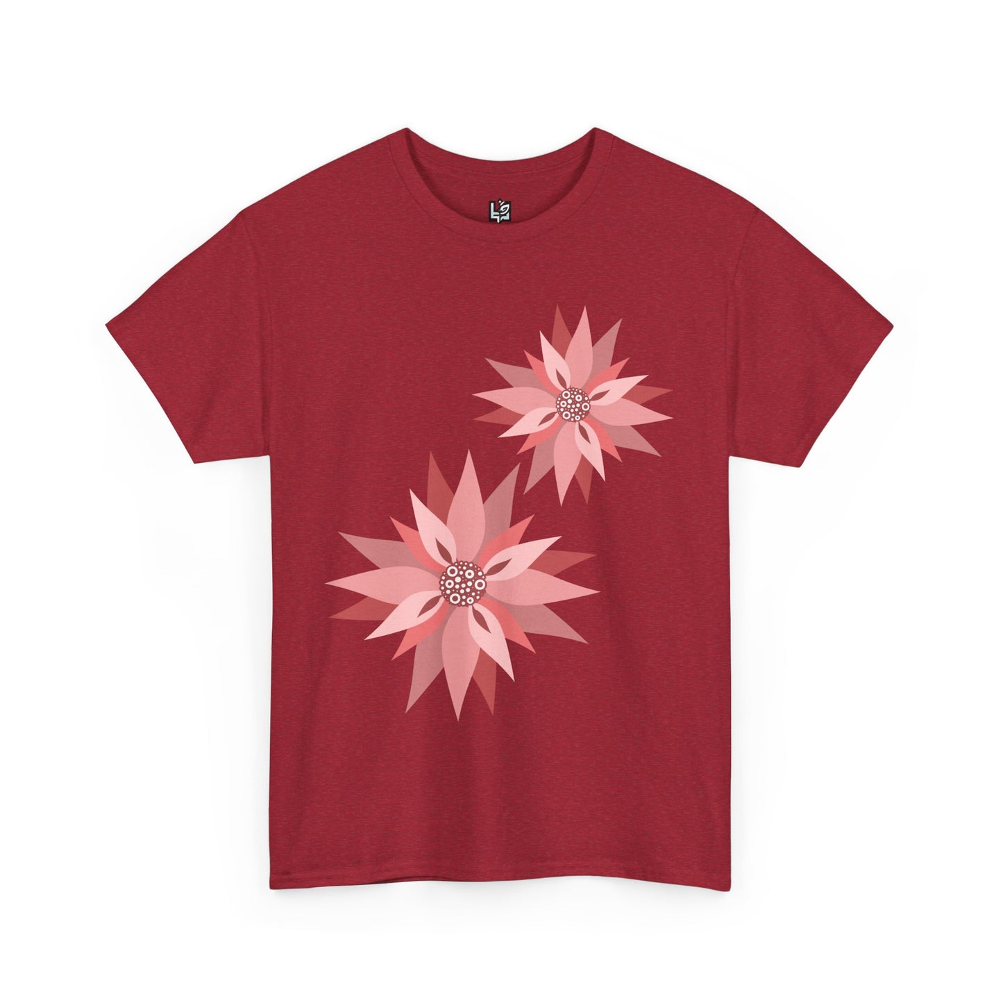 Floral Design Unisex Heavy Cotton Tee - Casual Comfort for Spring Celebrations
