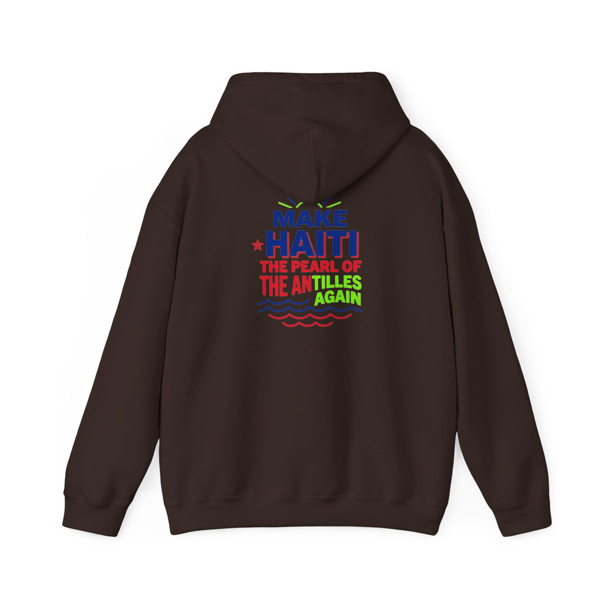 Make Haiti The Pearl of the Antilles Again Hoodie — Cartoon Figure Back Print