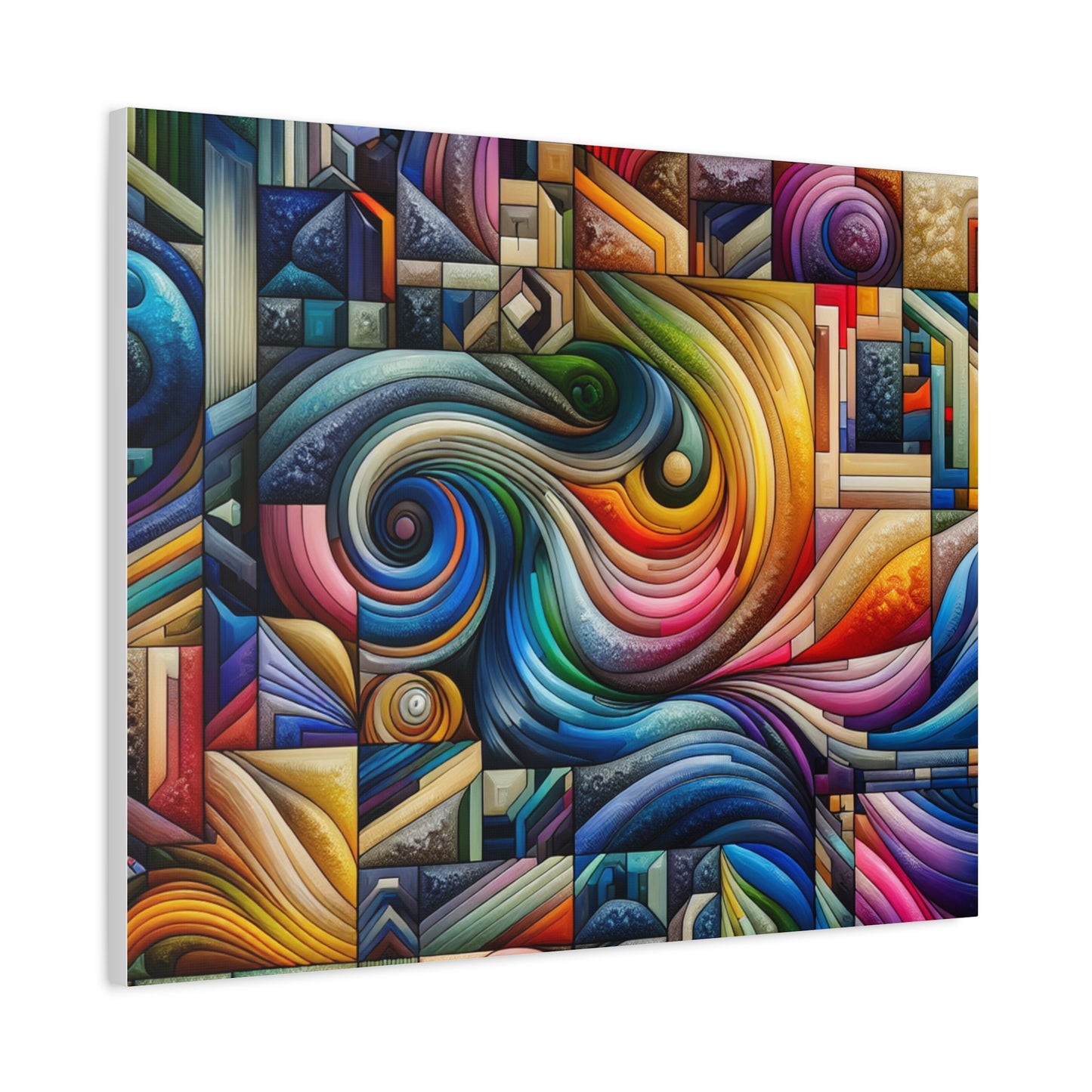 Vibrant Abstract Swirl Matte Canvas Art - Colorful Home Decor