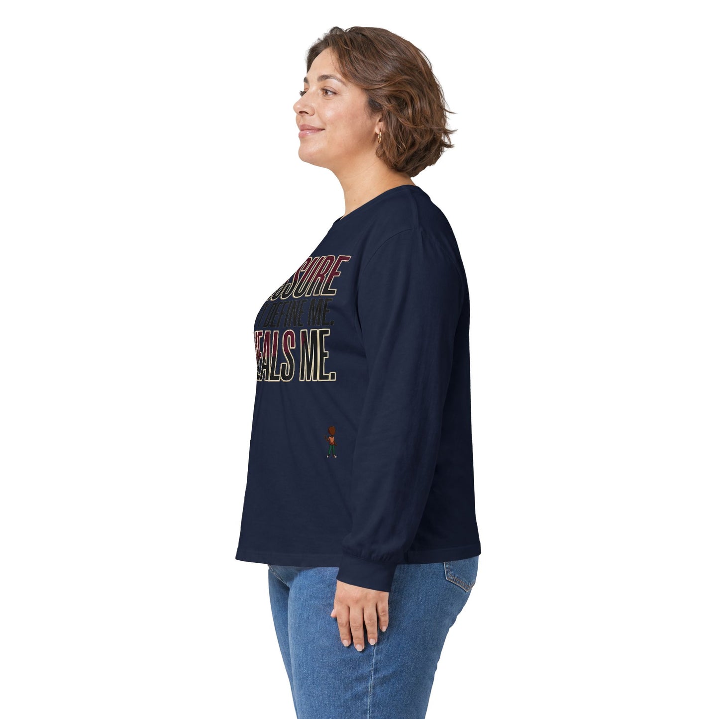 Long Sleeve Tee — "Pressure Doesn't Define Me, It Reveals Me" Motivational Shirt