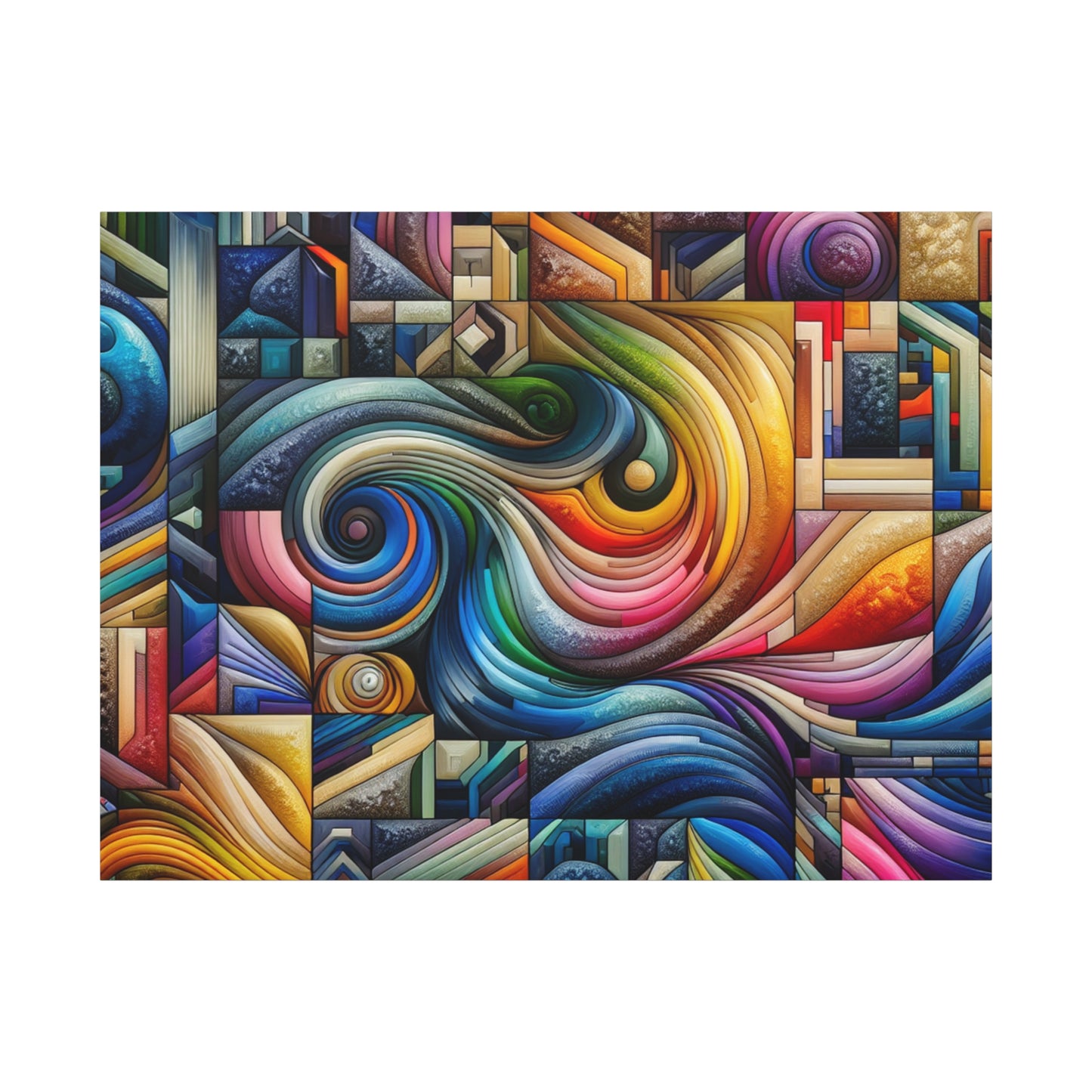Vibrant Abstract Swirl Matte Canvas Art - Colorful Home Decor