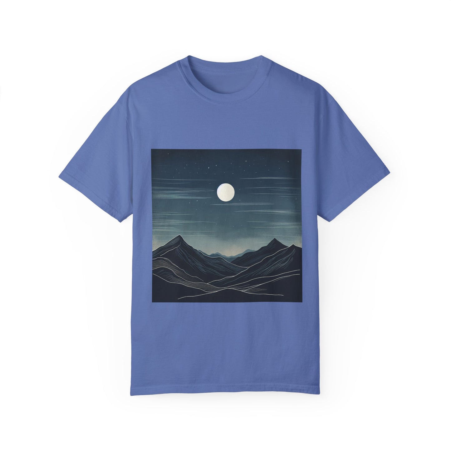 Moonlit Mountains Unisex Garment-Dyed T-shirt | Nature-Inspired Style for Adventurers