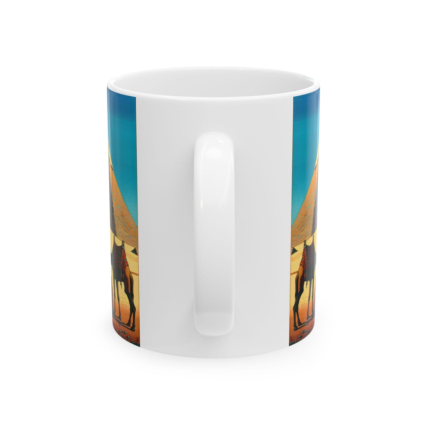 Desert Adventure Ceramic Mug - 11oz & 15oz, Vibrant Camel Design, Perfect Gift for Travelers and Nature Lovers