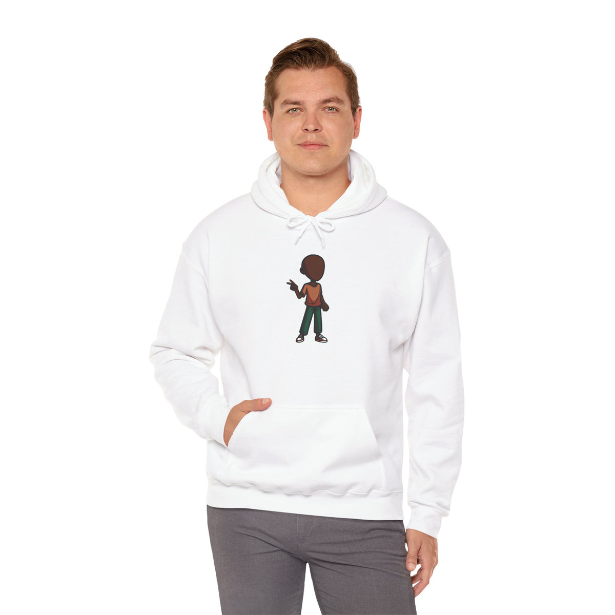 Make Haiti The Pearl of the Antilles Again Hoodie — Cartoon Figure Back Print