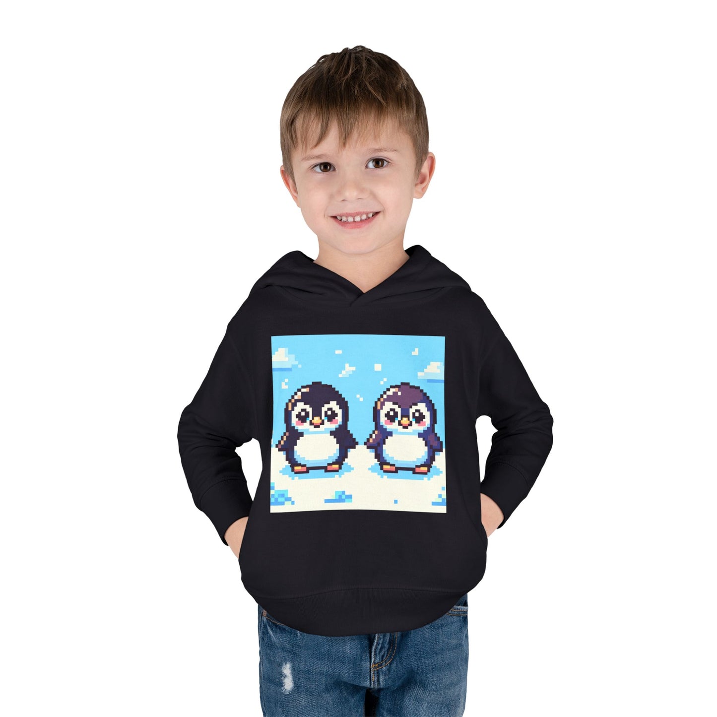 Cute Penguin Toddler Pullover Fleece Hoodie - Perfect for Winter Playtime