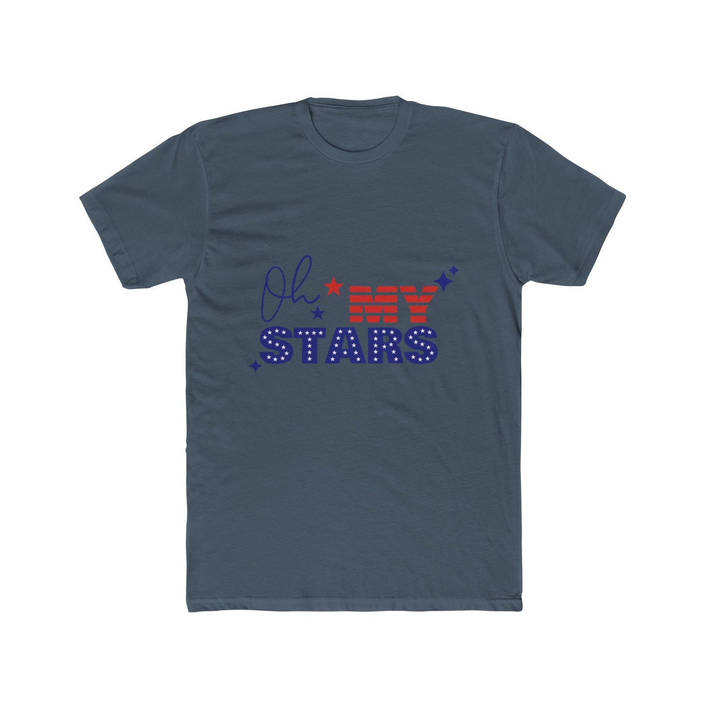 Patriotic Unisex Cotton Crew Tee - "Oh My Stars" Design