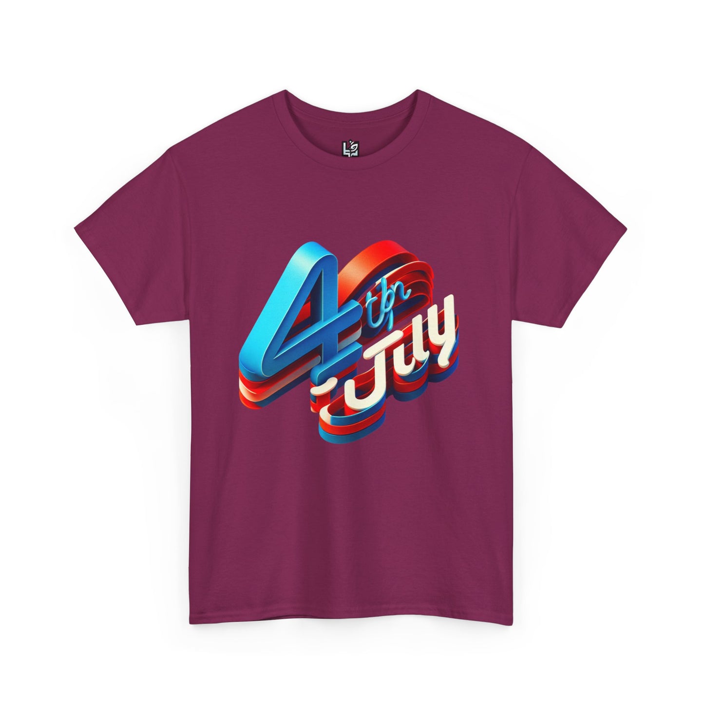4th of July Unisex Heavy Cotton Tee, Patriotic Shirt, Independence Day Apparel, Summer Event T-Shirt, Casual Graphic Tee