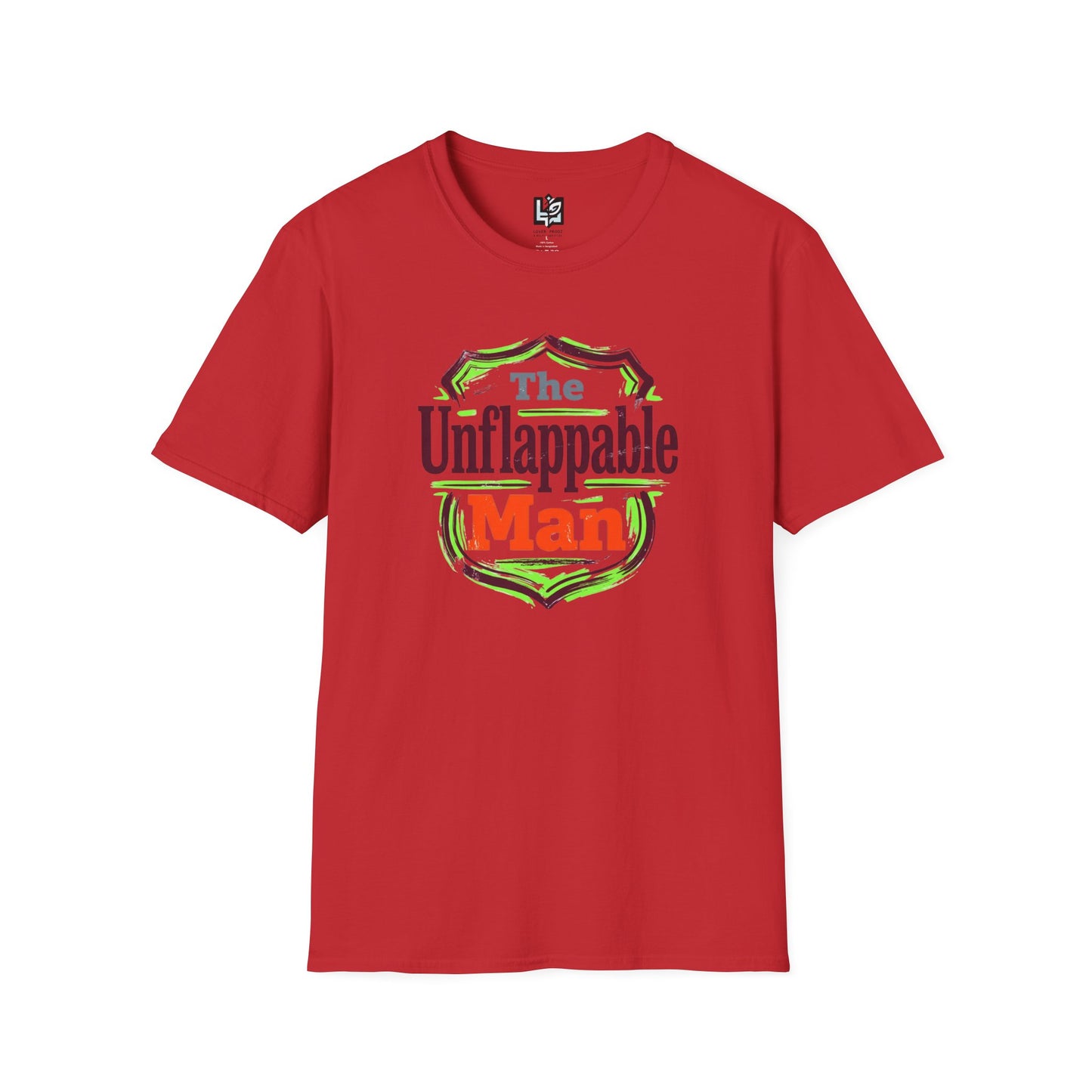The Unflappable Man T-Shirt — Funny Retro Badge Graphic Tee