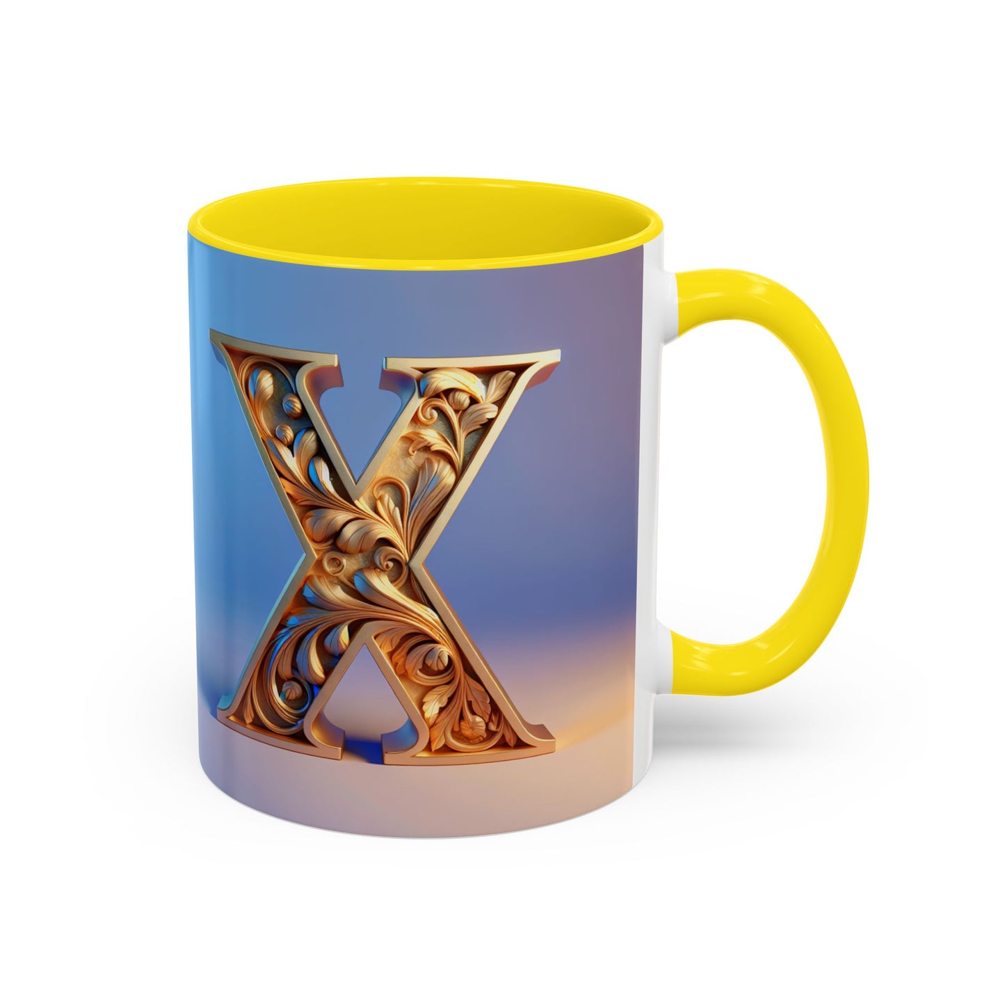 Elegant Monogram Accent Coffee Mug - Customizable X Design for Home & Gifts