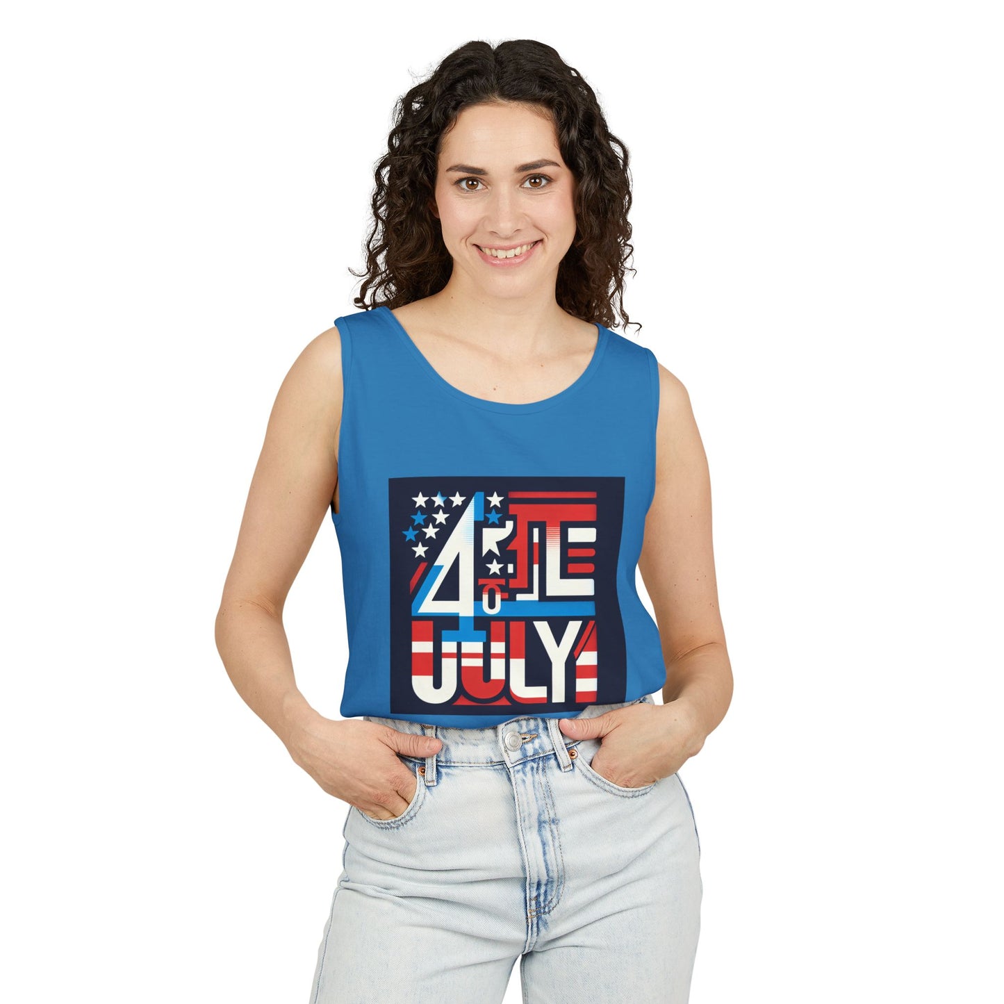 Patriotic Fourth of July Tank Top, American Flag Tee, Summer Celebration Apparel, Unisex Graphic Shirt, USA Independence Day Outfit