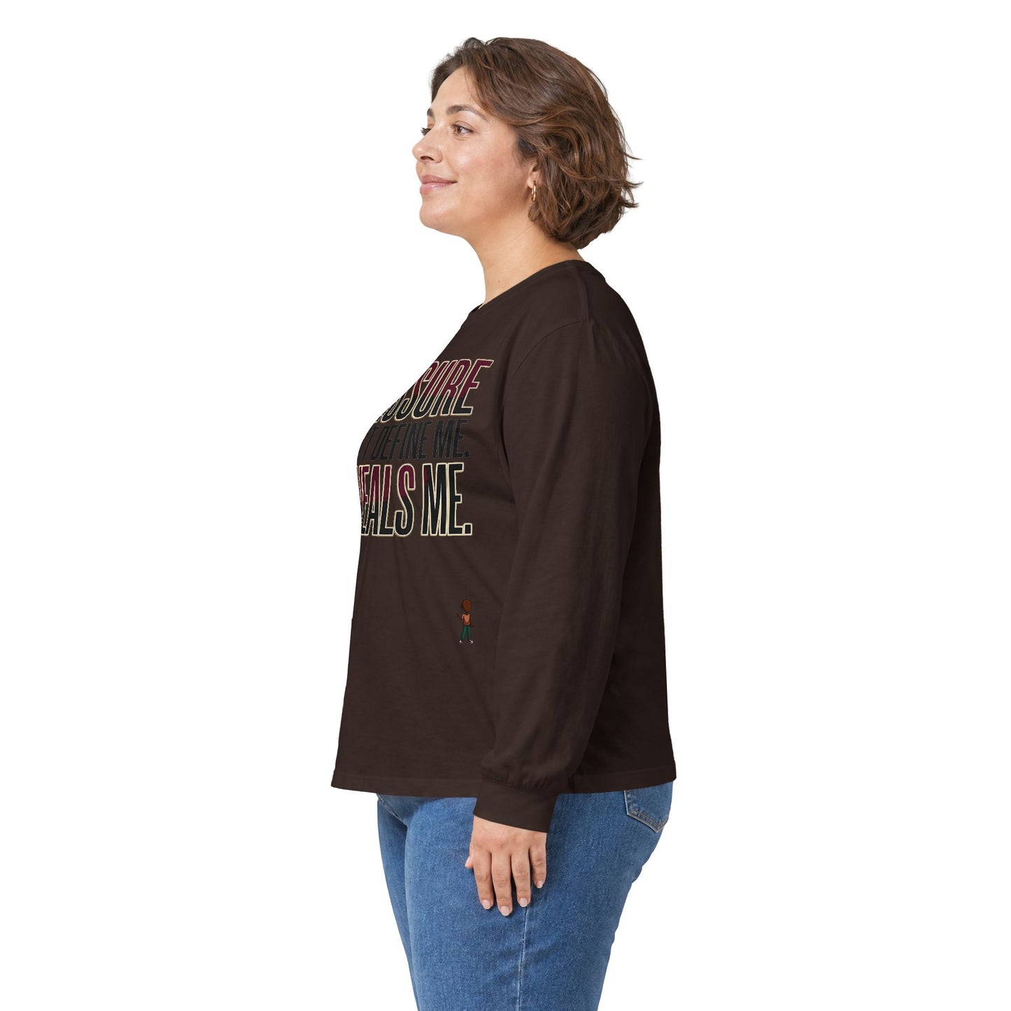 Long Sleeve Tee — "Pressure Doesn't Define Me, It Reveals Me" Motivational Shirt