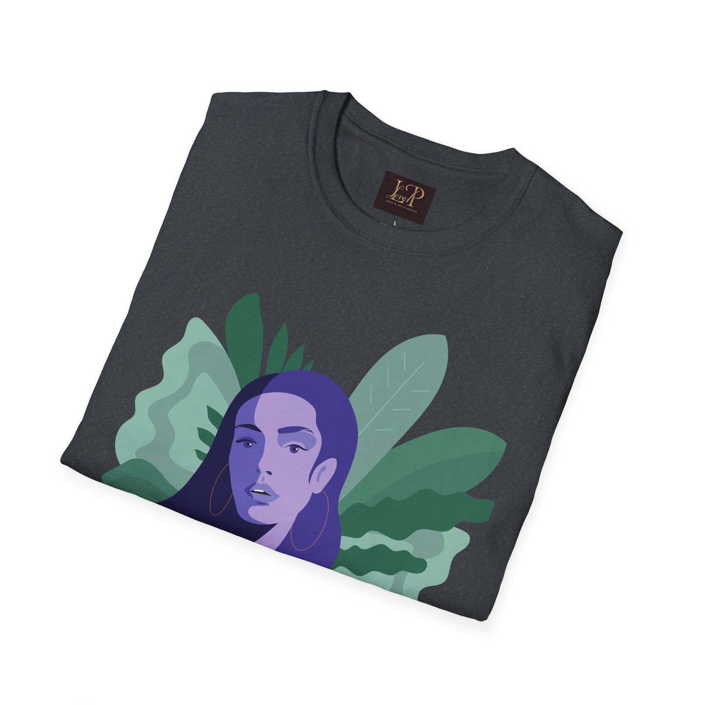 Chic Botanical Portrait T-Shirt for Nature Lovers