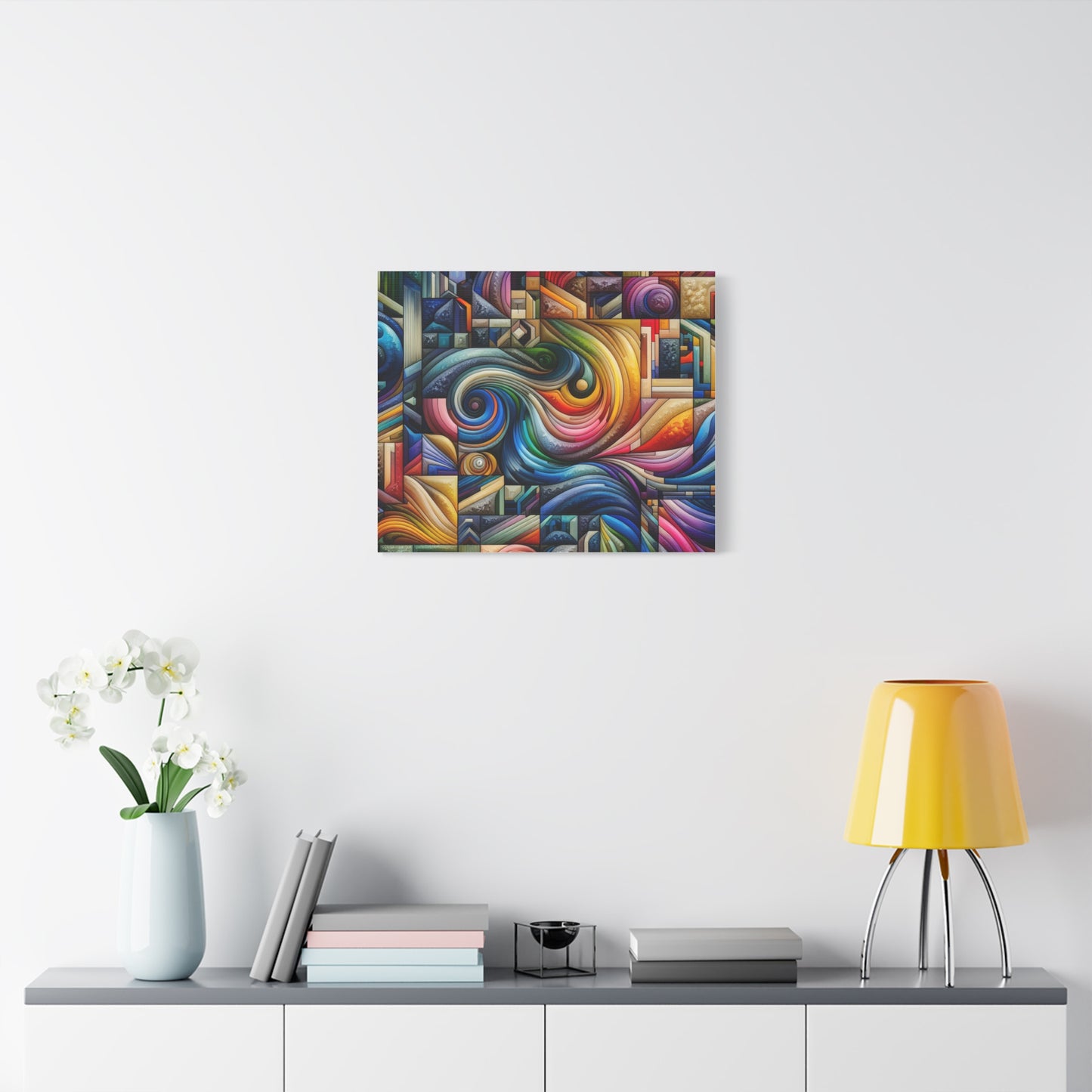 Vibrant Abstract Swirl Matte Canvas Art - Colorful Home Decor