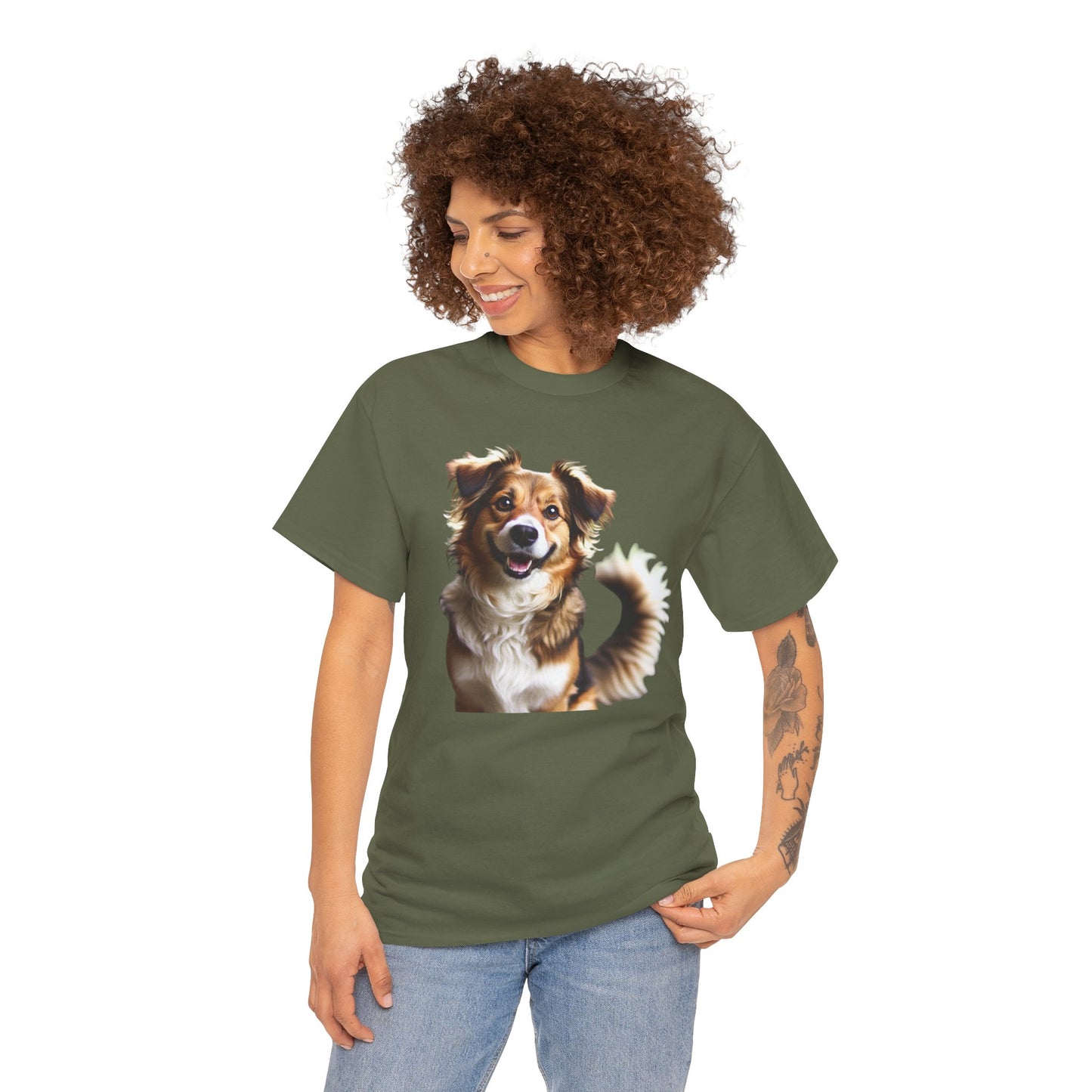 Happy Dog Unisex Heavy Cotton Tee - Perfect Gift for Pet Lovers