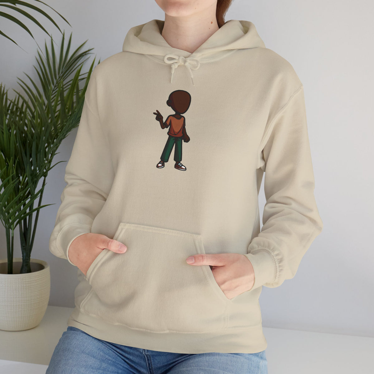 Make Haiti The Pearl of the Antilles Again Hoodie — Cartoon Figure Back Print