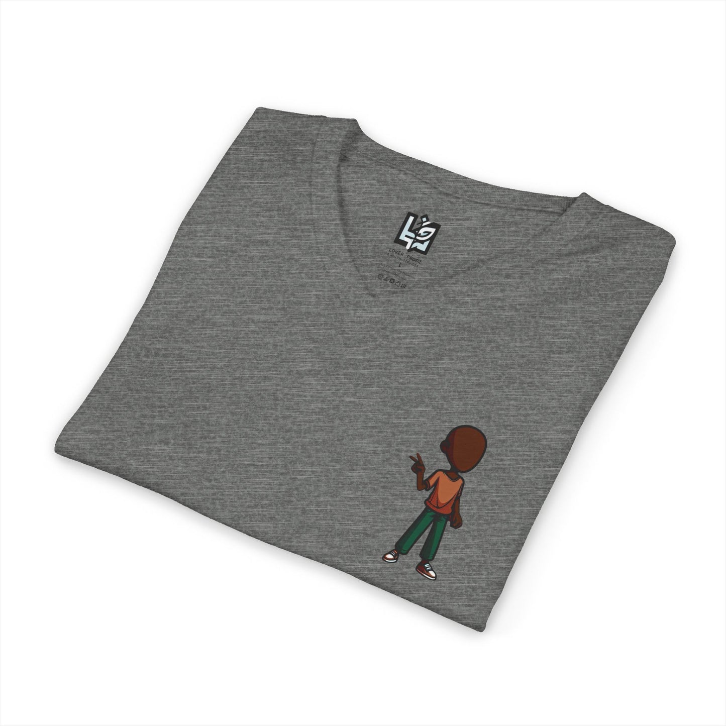 Minimalist Kid with Phone V-Neck Tee