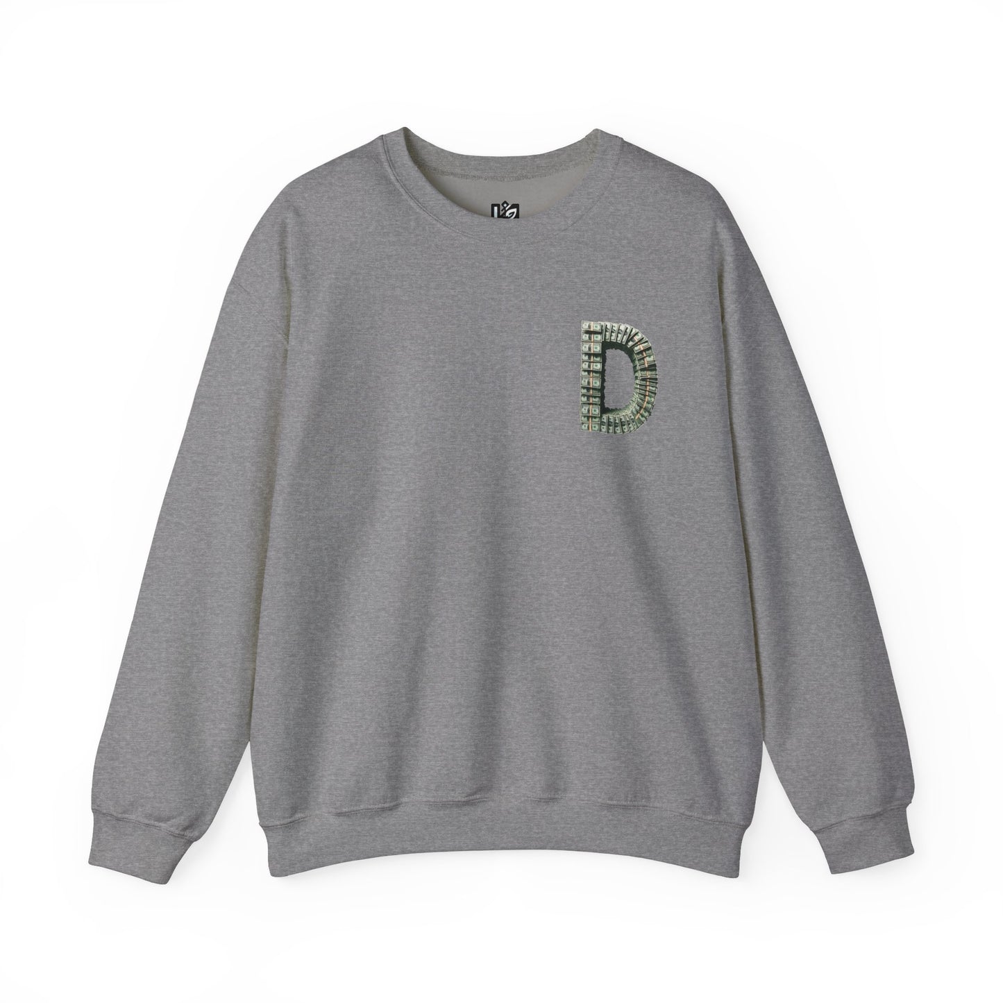 Unisex Crewneck Sweatshirt with 'D' and Dollar Sign Design | Stylish & Cozy Apparel for Casual Days
