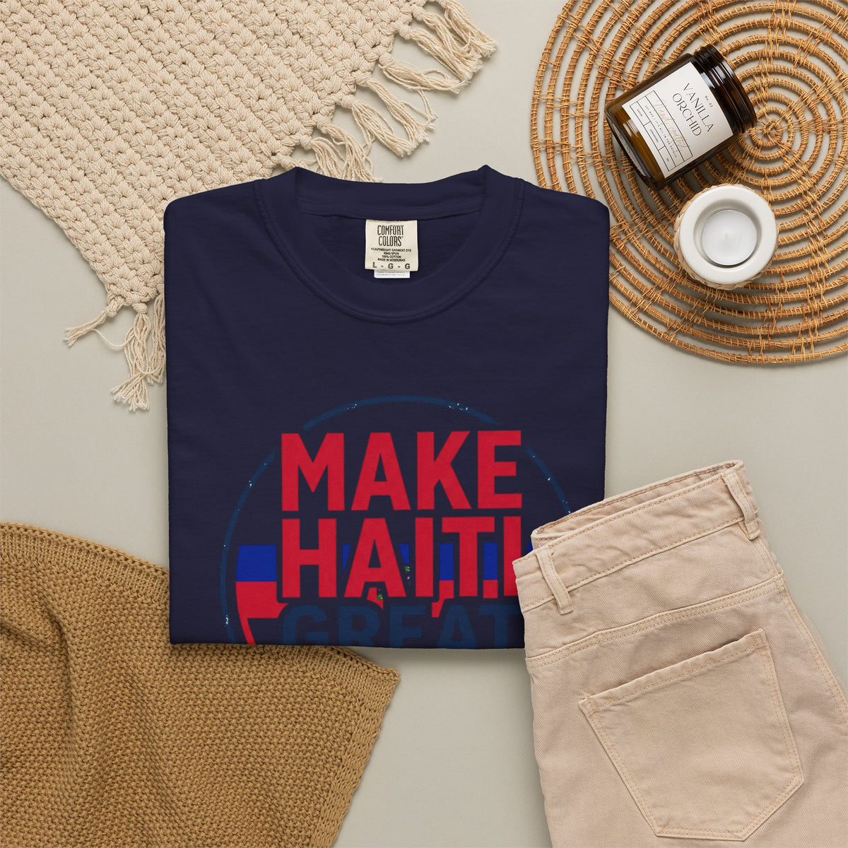 Make Haiti Great Again T-Shirt — Political Slogan Tee with Small Back Graphic