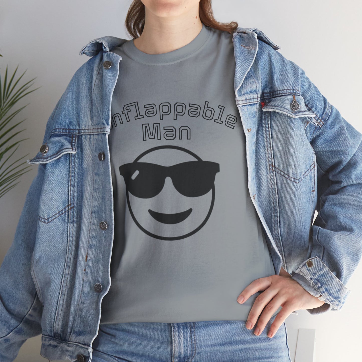 Unflappable Man Unisex Heavy Cotton Tee, Cool Graphic T-Shirt for Men, Perfect Gift for Birthdays, Casual Wear, Outdoor Activities