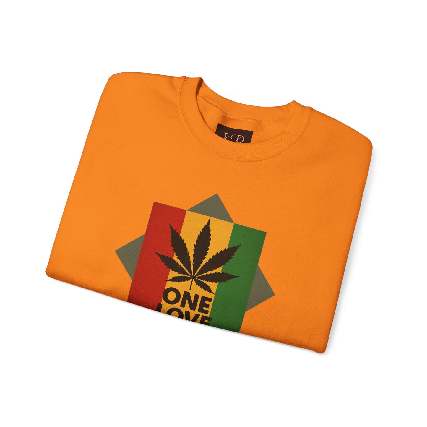 One Love Cannabis Crewneck Sweatshirt | Unisex Pullover | Cozy Streetwear, Gift for Stoners, Rasta Style Sweatshirt, Chill Vibes Apparel