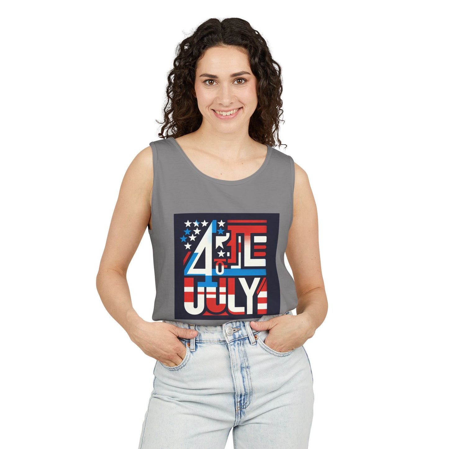 Patriotic Fourth of July Tank Top, American Flag Tee, Summer Celebration Apparel, Unisex Graphic Shirt, USA Independence Day Outfit