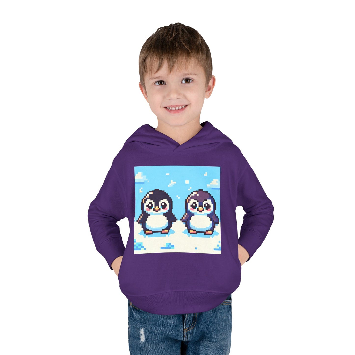 Cute Penguin Toddler Pullover Fleece Hoodie - Perfect for Winter Playtime