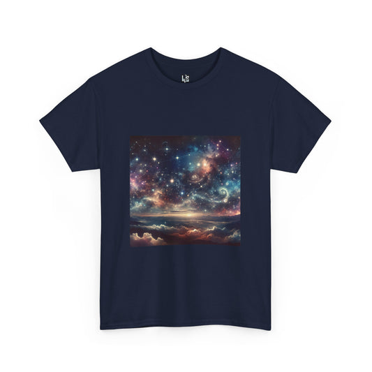 Cosmic Dreams Unisex Heavy Cotton Tee - Celestial Graphic Tee for Stargazers