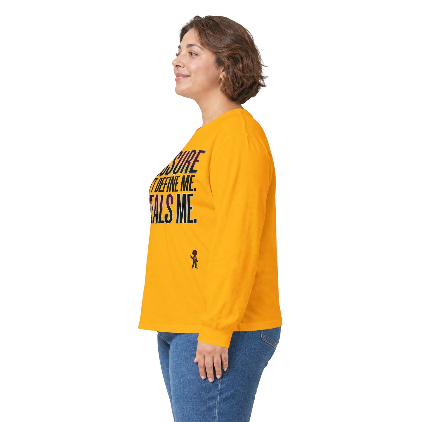 Long Sleeve Tee — "Pressure Doesn't Define Me, It Reveals Me" Motivational Shirt