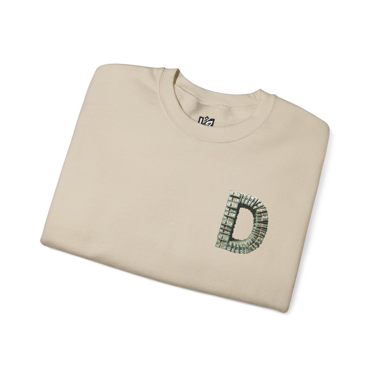 Unisex Crewneck Sweatshirt with 'D' and Dollar Sign Design | Stylish & Cozy Apparel for Casual Days