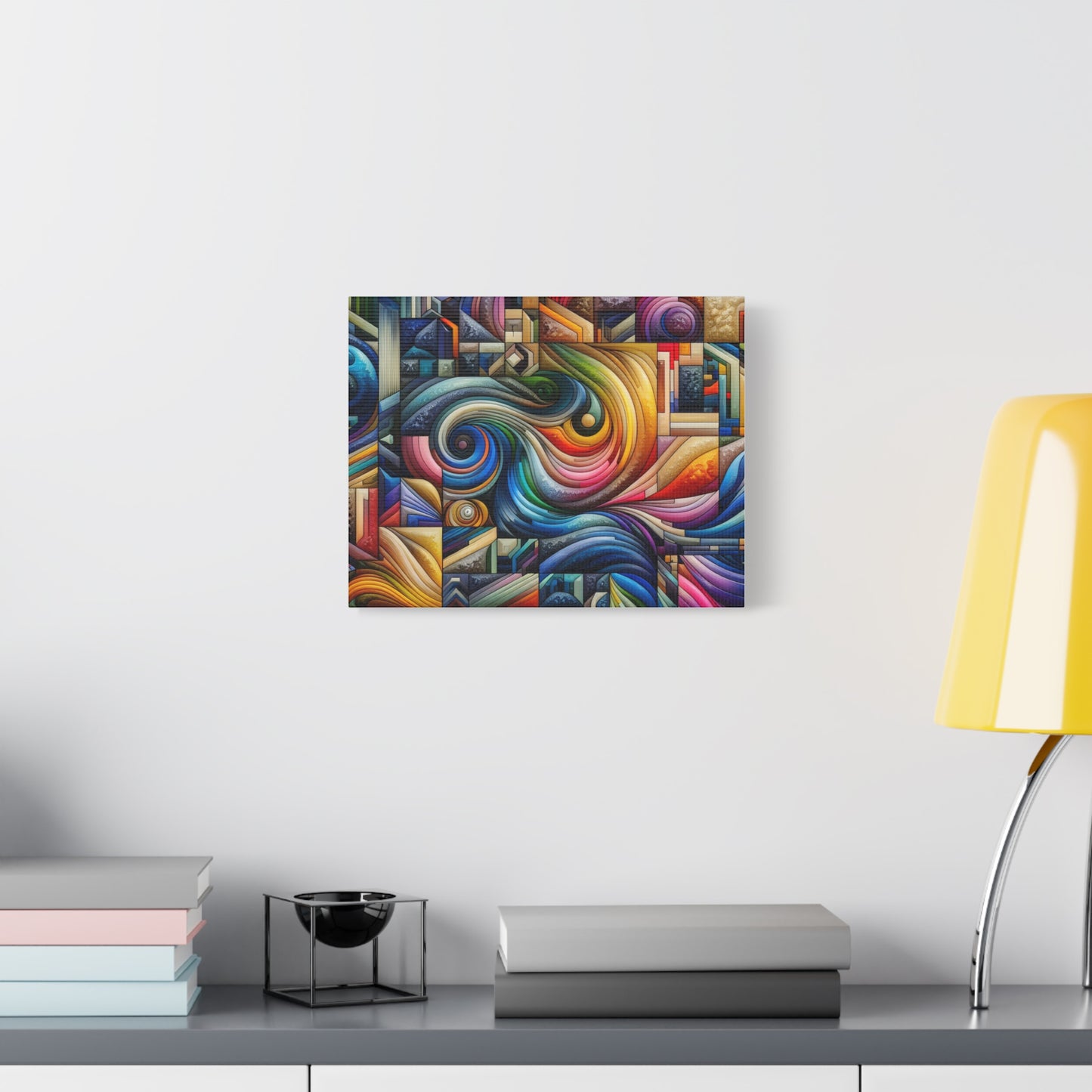 Vibrant Abstract Swirl Matte Canvas Art - Colorful Home Decor