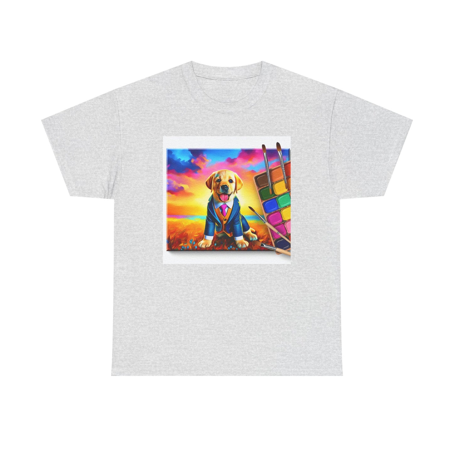 Playful Dog Art Unisex Heavy Cotton Tee
