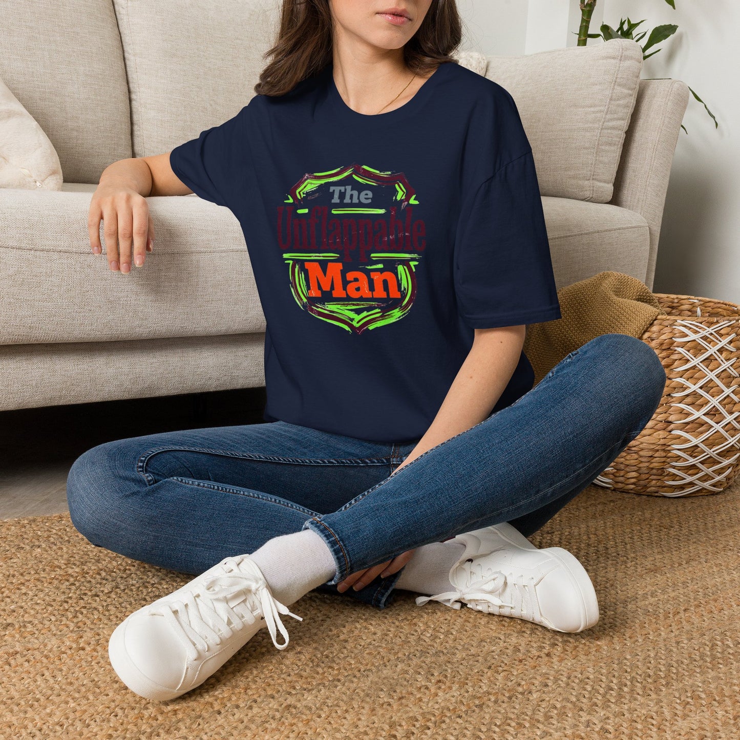 The Unflappable Man T-Shirt — Funny Retro Badge Graphic Tee