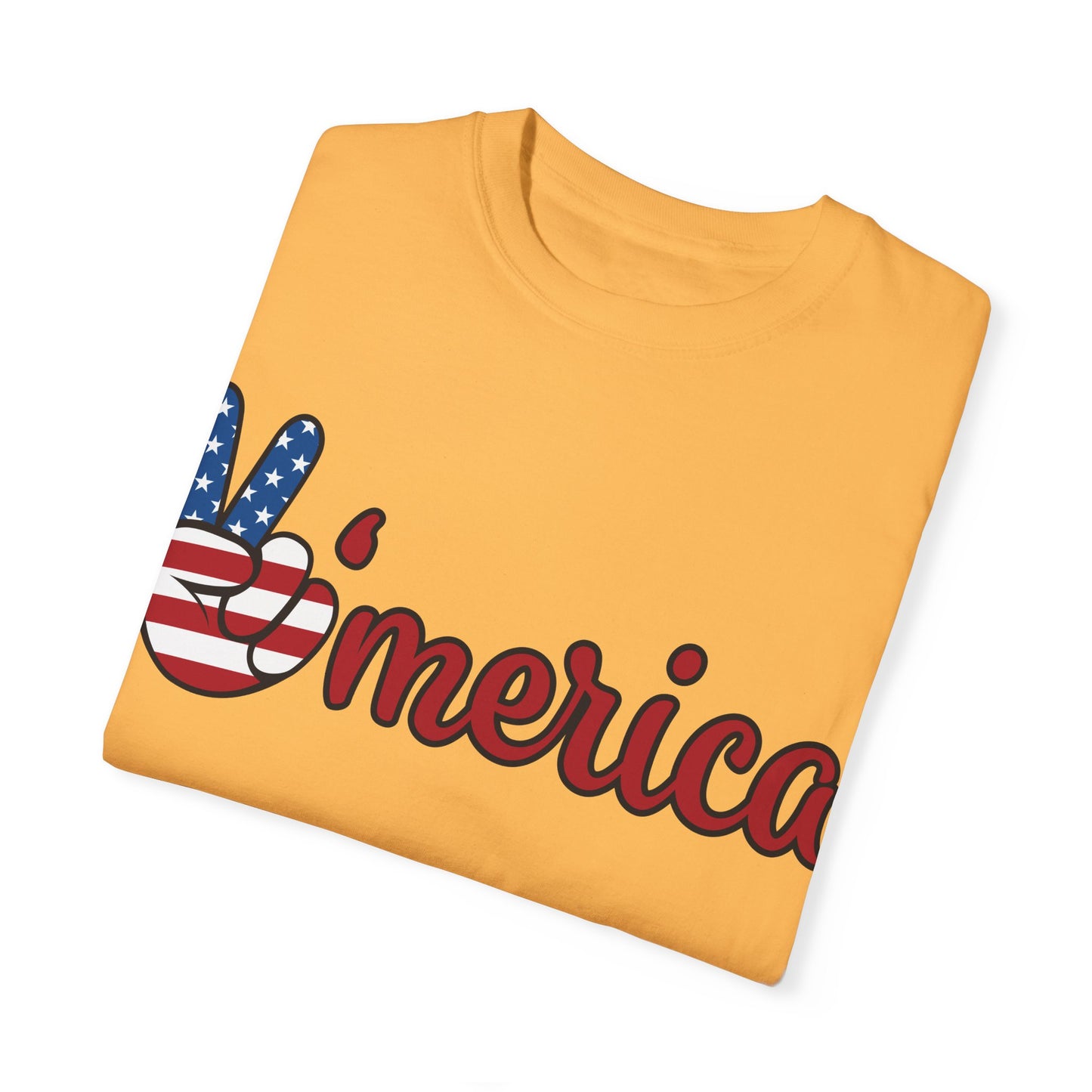 'Peace' Americana Unisex Garment-Dyed T-Shirt - Celebrate Freedom & Unity