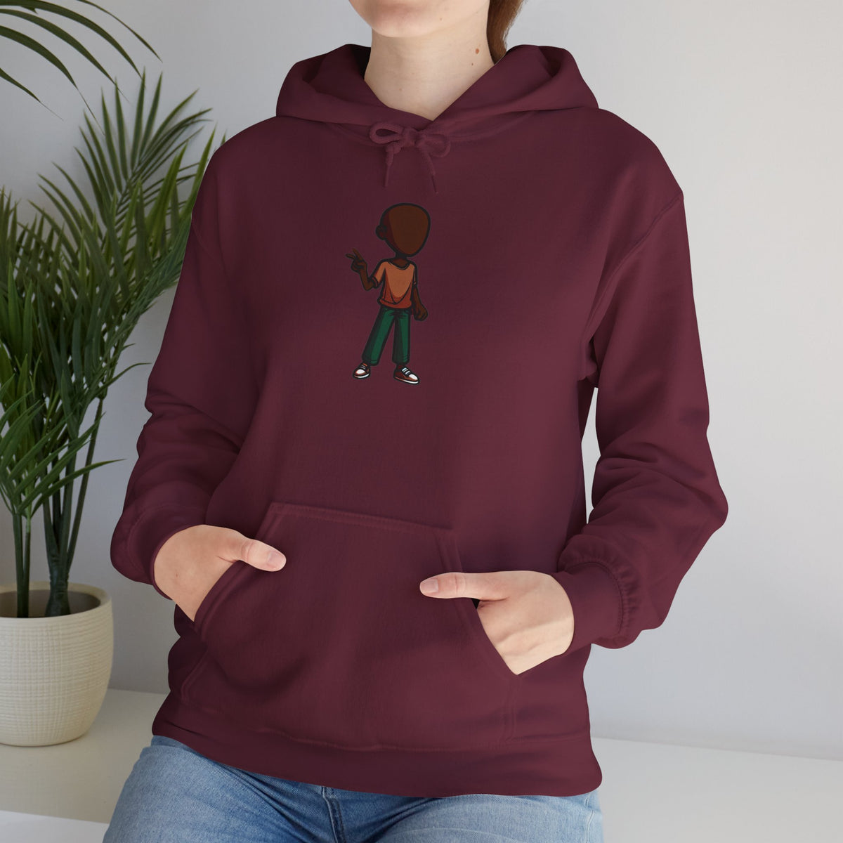 Make Haiti The Pearl of the Antilles Again Hoodie — Cartoon Figure Back Print