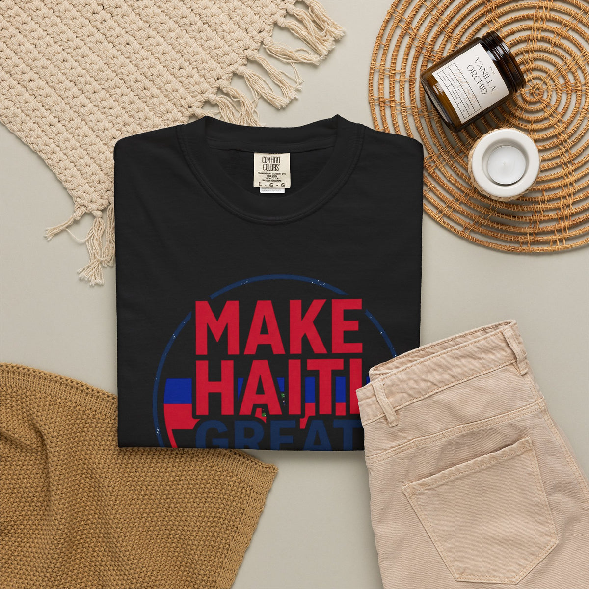 Make Haiti Great Again T-Shirt — Political Slogan Tee with Small Back Graphic