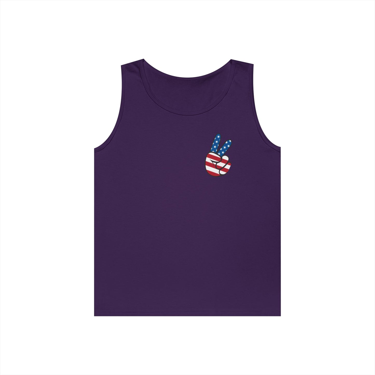 Unisex Heavy Cotton Tank Top - ‘V’ for America Graphic Tee, Perfect for July 4th Celebrations