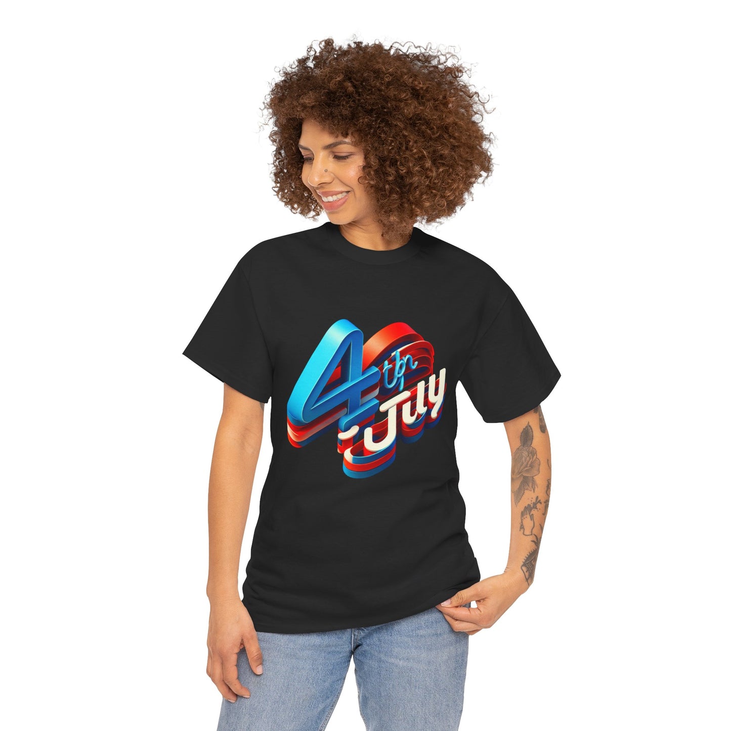 4th of July Unisex Heavy Cotton Tee, Patriotic Shirt, Independence Day Apparel, Summer Event T-Shirt, Casual Graphic Tee