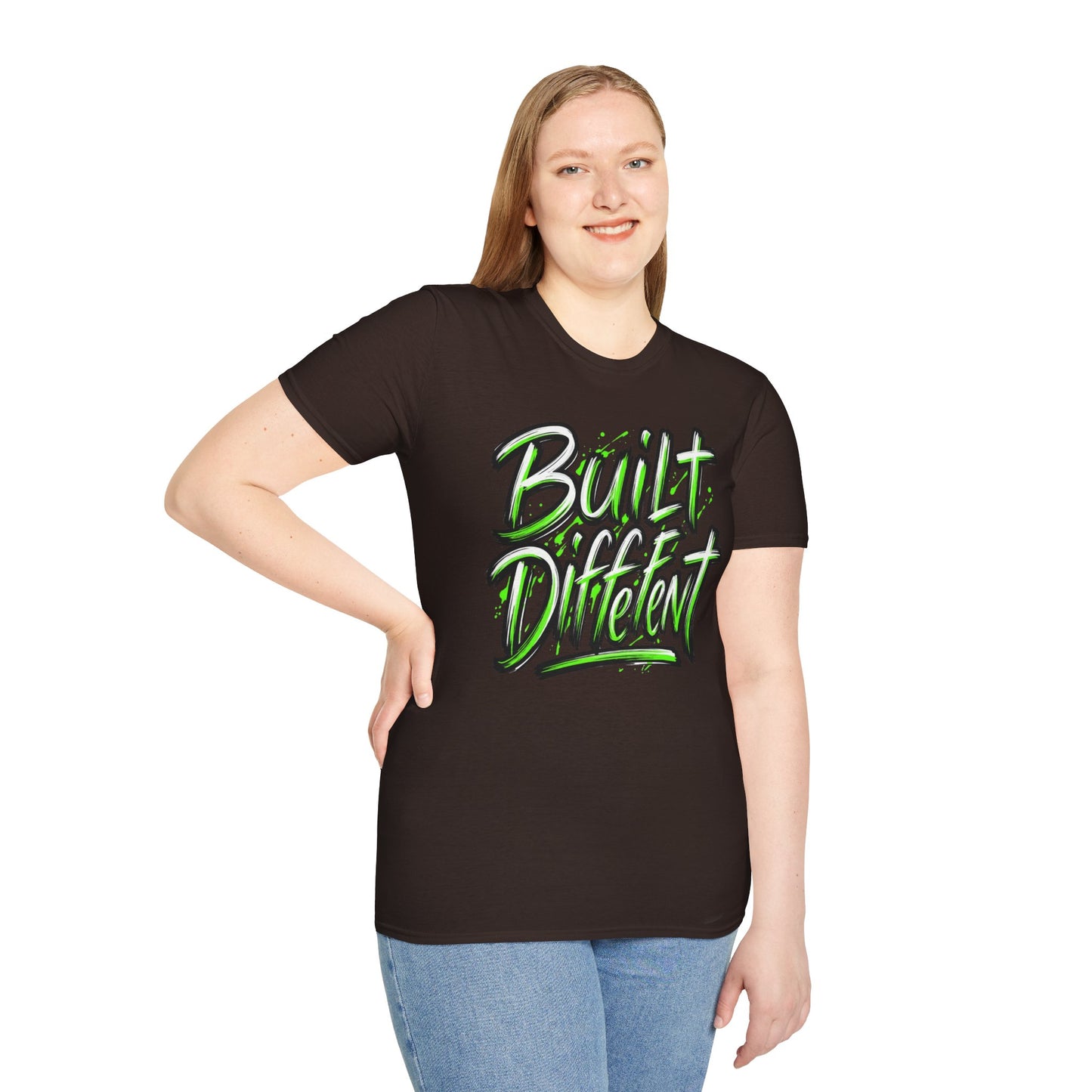 Built Different T-Shirt — Bold Neon Graffiti Tee