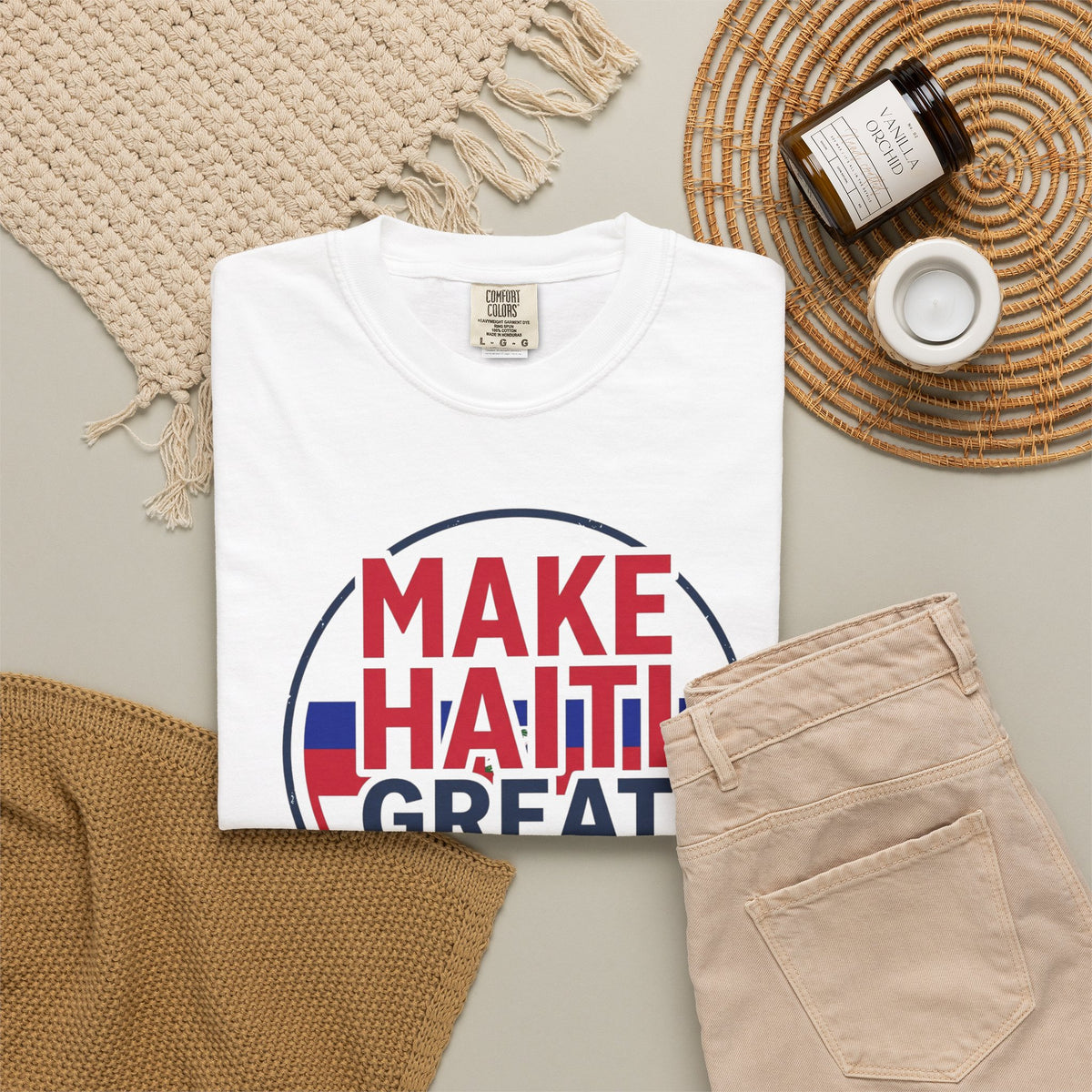Make Haiti Great Again T-Shirt — Political Slogan Tee with Small Back Graphic