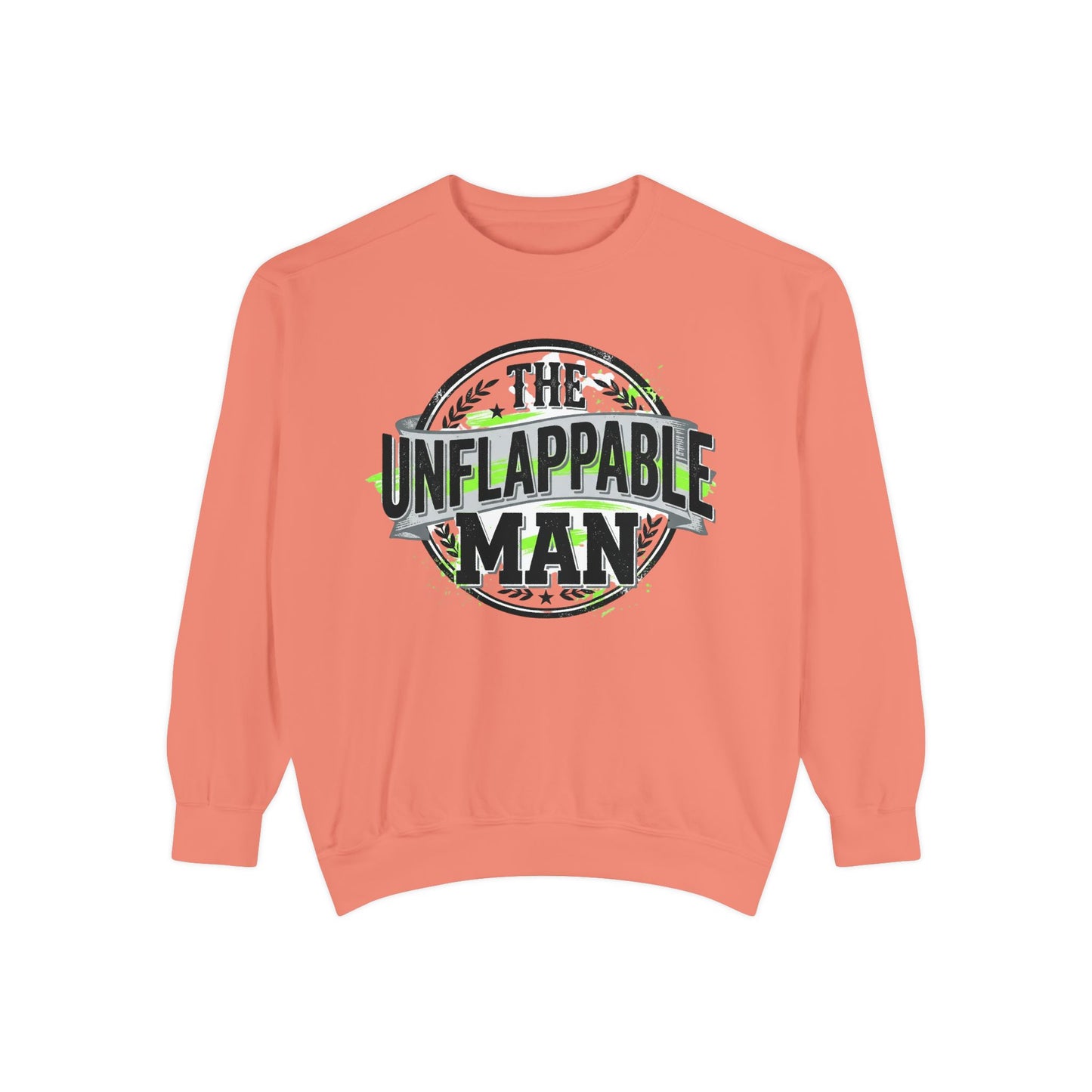 The Unflappable Man Sweatshirt — Retro Badge Graphic Crewneck