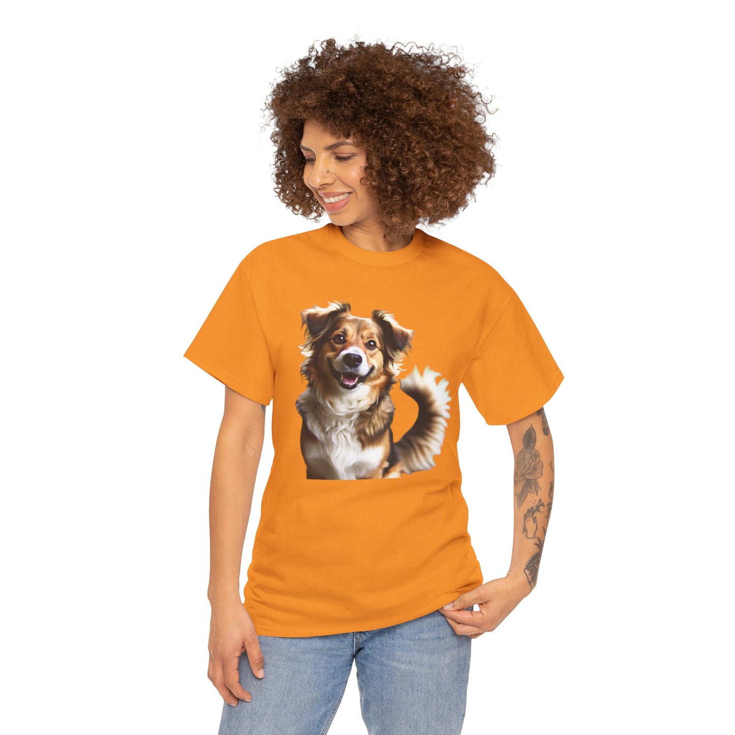Happy Dog Unisex Heavy Cotton Tee - Perfect Gift for Pet Lovers