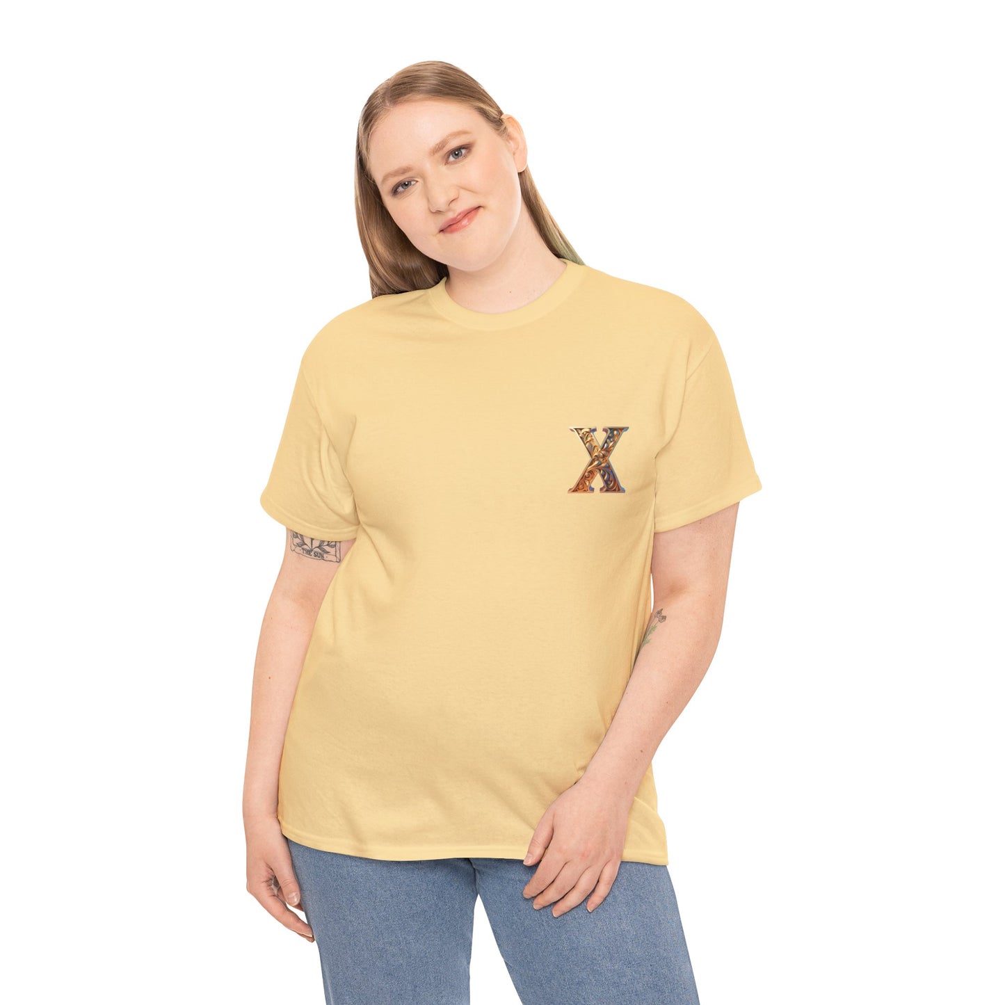 Unisex Heavy Cotton Tee - Stylish 'X' Graphic Shirt for Everyday Wear