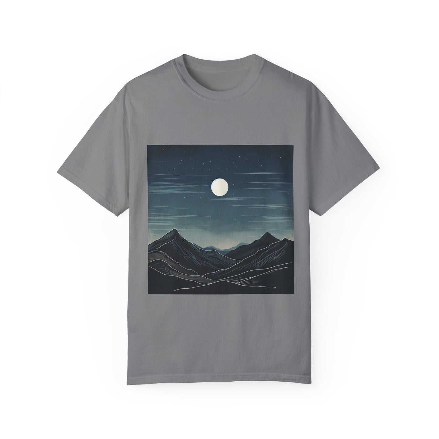 Moonlit Mountains Unisex Garment-Dyed T-shirt | Nature-Inspired Style for Adventurers