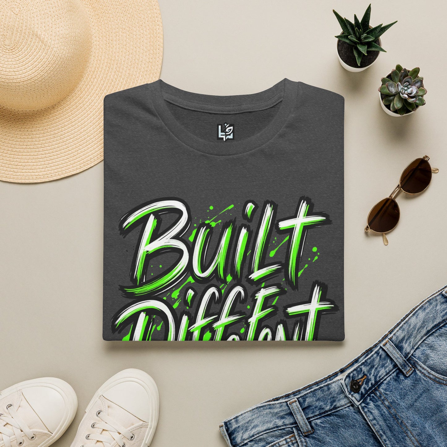 Built Different T-Shirt — Bold Neon Graffiti Tee