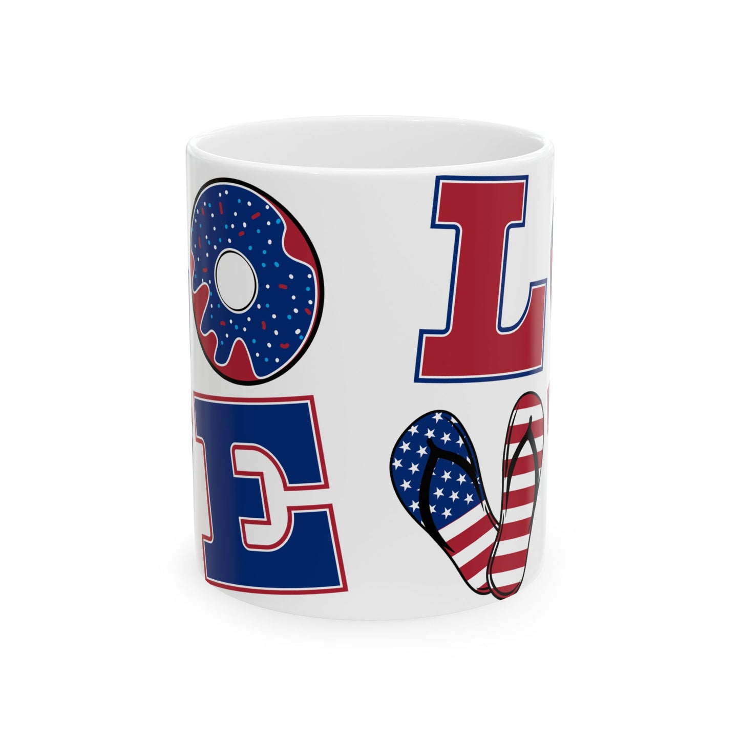 Patriotic Love Ceramic Mug - Celebrate with Fun Designs (11oz & 15oz)